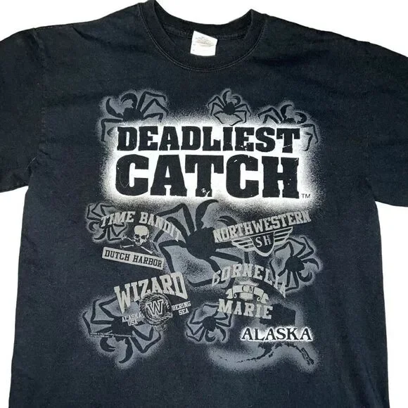 Deadliest Catch T-Shirt Men's Size M Black Bandit Cornelia Graphic T-Shirt 2011 - Picture 2 of 7